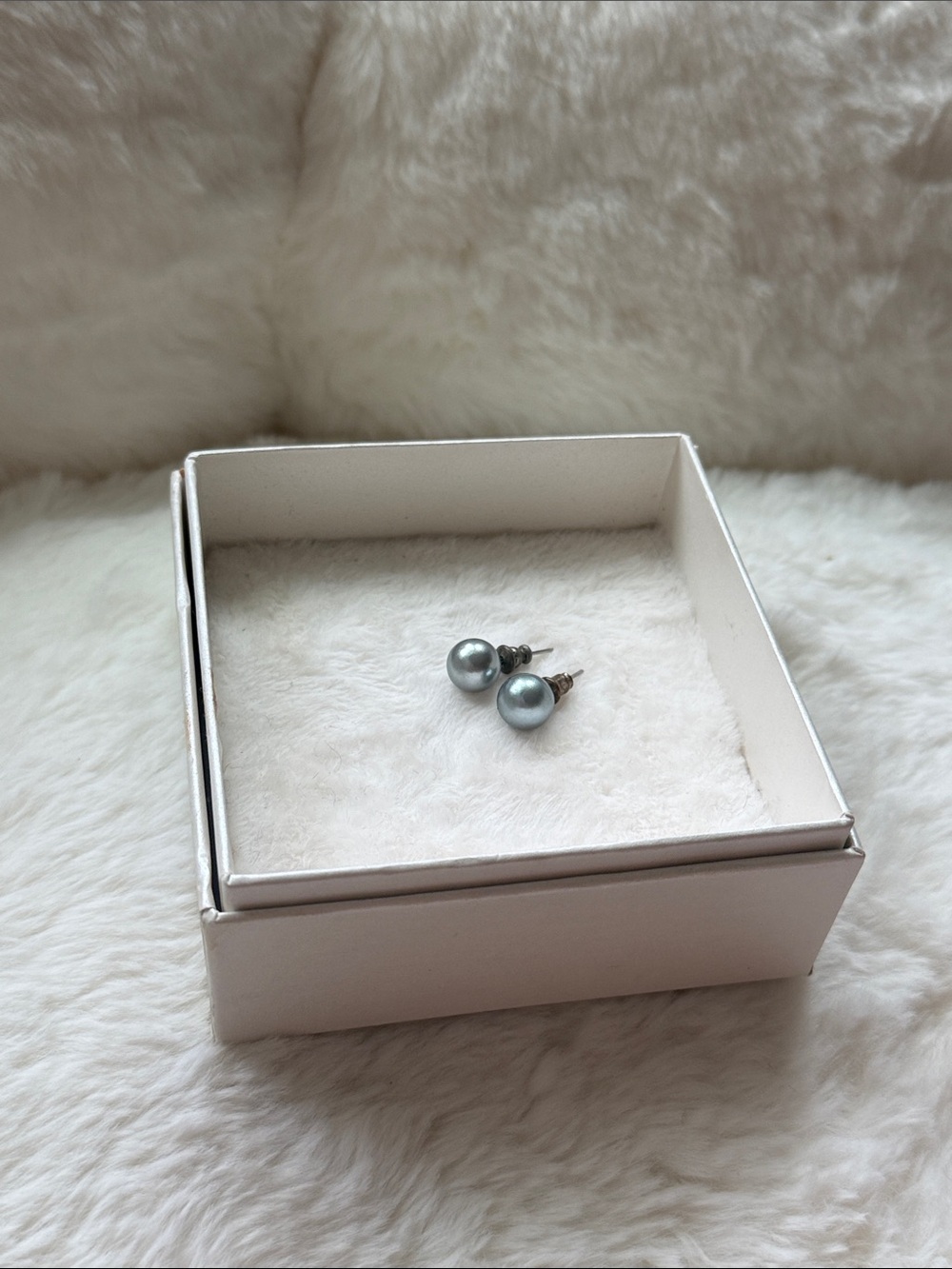 Silver Grey pearl like earrings